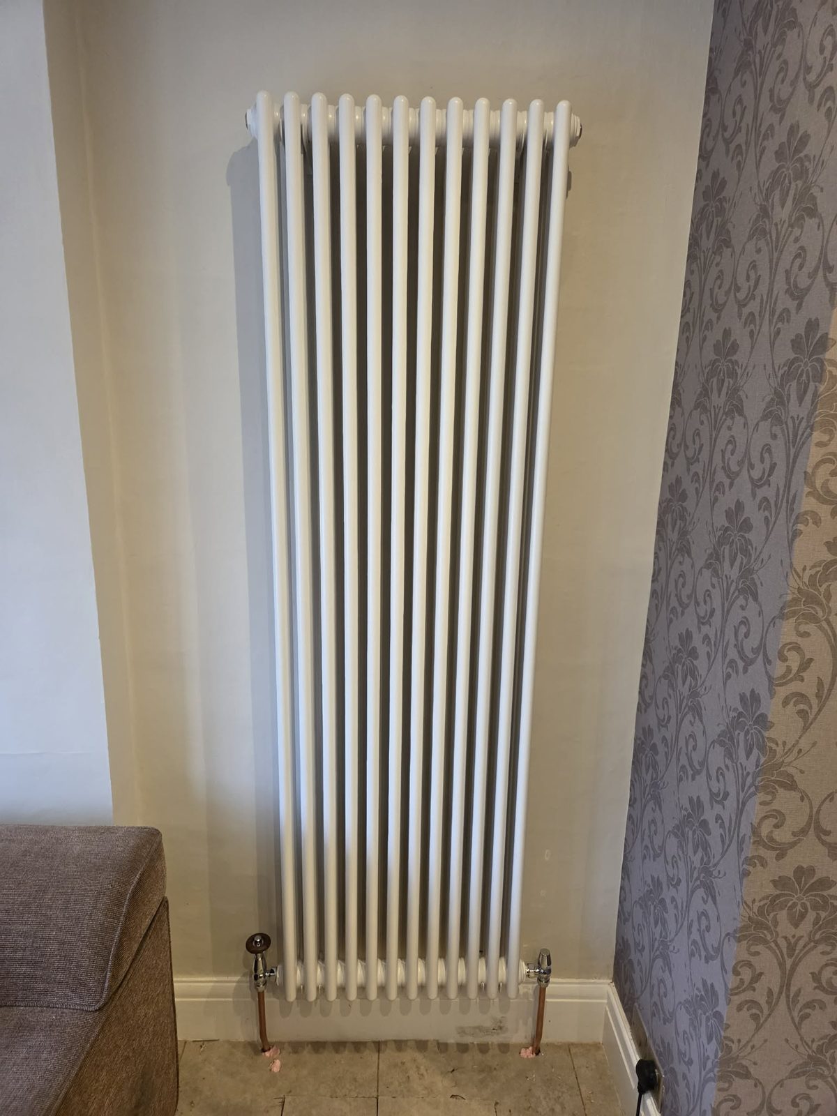 Vertical radiator fitted by LDW Gas and Plumbing